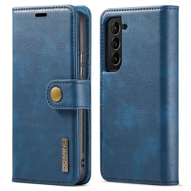 Peneženkové kožené pouzdro DG.MING na Samsung Galaxy S22 Plus 5G - Modrá