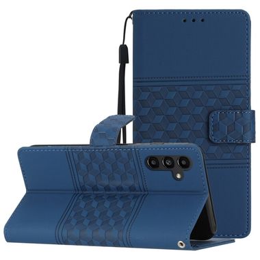 Peněženkové kožené pouzdro Diamond Embossed pro Samsung Galaxy A05s - Tmavě modrá