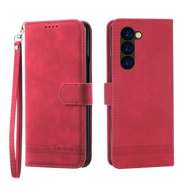 Peněženkové kožené pouzdro Dierfeng Dream pro Samsung Galaxy Z Fold5 - Červená