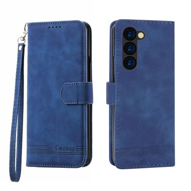 Peněženkové kožené pouzdro Dierfeng Dream pro Samsung Galaxy Z Fold5 - Modrá