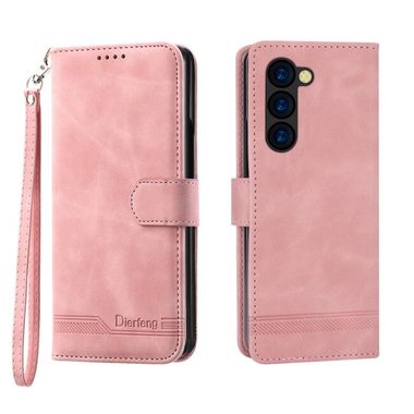 Peněženkové kožené pouzdro Dierfeng Dream pro Samsung Galaxy Z Fold5 - Růžová