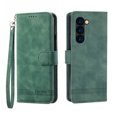 Peněženkové kožené pouzdro Dierfeng Dream pro Samsung Galaxy Z Fold5 - Zelená