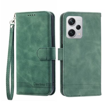 Peněženkové kožené pouzdro Dierfeng Dream na Xiaomi Redmi Note 12 Pro+ 5G - Zelená
