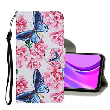 Peňeženkové kožené pouzdro DRAWING na Samsung Galaxy Note 20 Ultra - Butterfly and Flowers