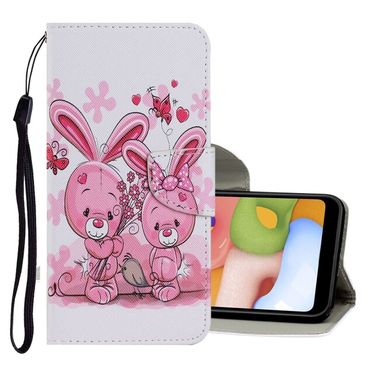 Peňeženkové kožené pouzdro DRAWING na Samsung Galaxy Note 20 Ultra - Cute Rabbit