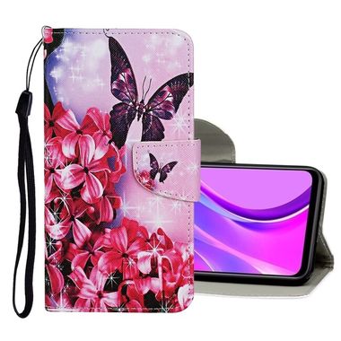 Peňeženkové kožené pouzdro DRAWING na Samsung Galaxy Note 20 Ultra - Purple Butterfly
