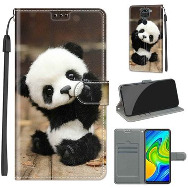Peneženkové kožené pouzdro DRAWING na Xiaomi Redmi Note 9 - Wood Board Panda