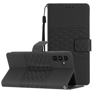 Peňeženkové kožené pouzdro EMBOSSED pro Samsung Galaxy A54 5G – Černá
