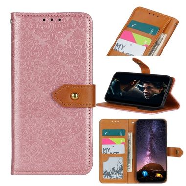 Peněženkové kožené pouzdro Floral na Xiaomi Redmi Note 10/10S - Růžová