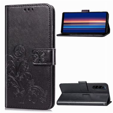 Peňaženkové kožené pouzdro ROSES na Sony Xperia 5 - Černá