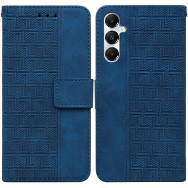 Peněženkové kožené pouzdro Geometric Embossed pro Samsung Galaxy A05s - Modrá