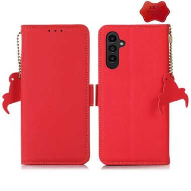Peněženkové kožené pouzdro Global pro Samsung Galaxy A25 5G - Červená
