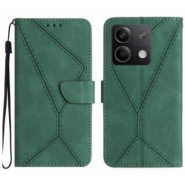 Peněženkové kožené pouzdro Global Stitching na Xiaomi Redmi Note 13 4G - Zelená