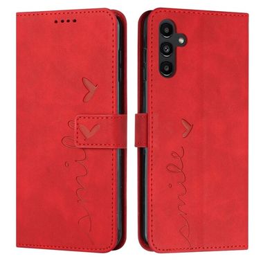 Peňeženkové kožené pouzdro HEART pro Samsung Galaxy A54 5G – Červená