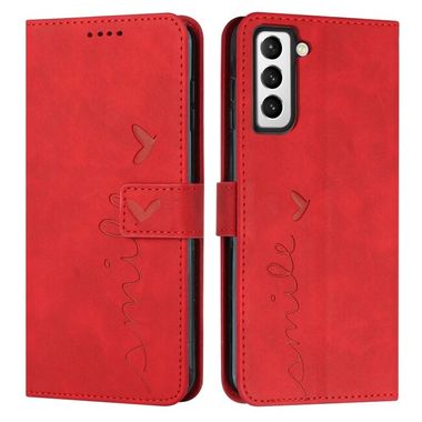 Peňeženkové kožené pouzdro HEART pro Samsung Galaxy S23 5G – Červená