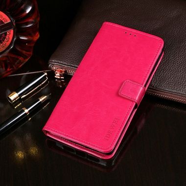 Peňaženkové kožené pouzdro Idewei na Samsung Galaxy Note 20 Ultra - Růžová