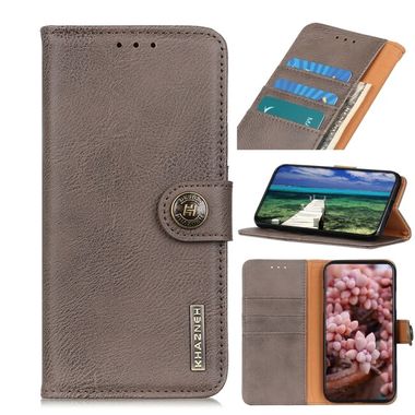 Peněženkové kožené pouzdro KHAZNEH Cowhide pro Samsung Galaxy A73 5G - Khaki