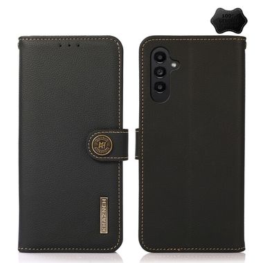 Peněženkové kožené pouzdro KHAZNEH Custer pro Samsung Galaxy A05s - Černá