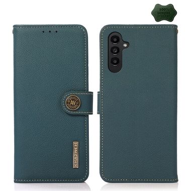 Peněženkové kožené pouzdro KHAZNEH Custer pro Samsung Galaxy A05s - Zelená
