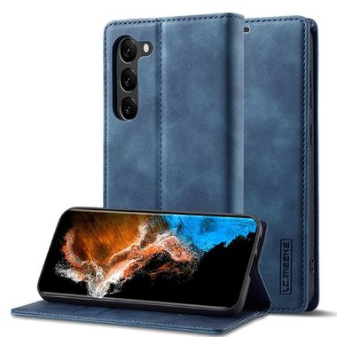 Peňeženkové kožené pouzdro LC.IMEEKE pro Samsung Galaxy S23 5G – Modrá