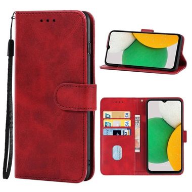 Peněženkové kožené pouzdro LEATHER pro Samsung Galaxy A03 - Červená