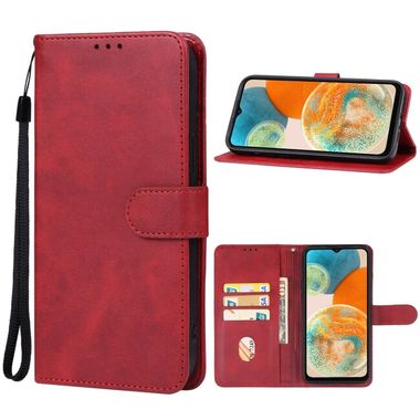 Peněženkové kožené pouzdro Leather pro Samsung Galaxy A24 - Červená