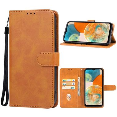 Peněženkové kožené pouzdro Leather pro Samsung Galaxy A24 - Hnědá