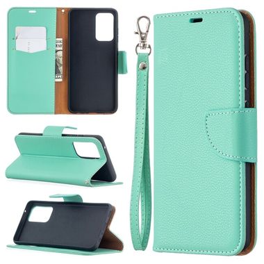 Peňaženkové kožené pouzdro LITCHI na Samsung Galaxy A52 5G - Zelená