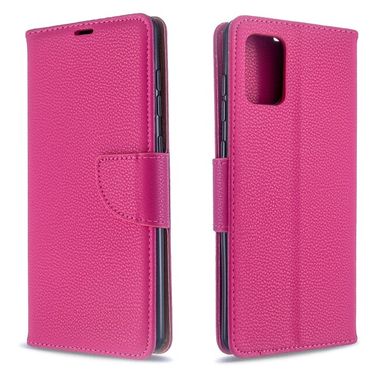 Peněženkové kožené pouzdro Litchi pro Samsung Galaxy A71 - Rose Red