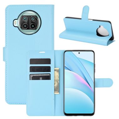 Peňeženkové kožené pouzdro LITCHI na Xiaomi Mi 10T Lite 5G - Modrá