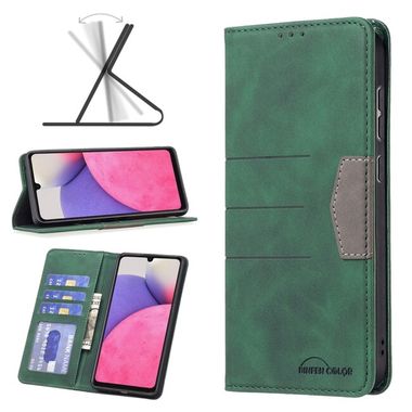 Peneženkové kožené pouzdro MAGNETIC na Samsung Galaxy A33 5G - Zelená