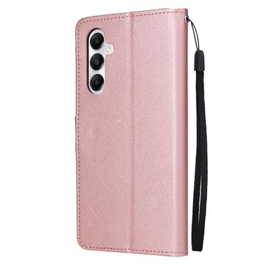 Peněženkové kožené pouzdro Multifunctional Flip na Samsung Galaxy A05s - Růžovo zlatá