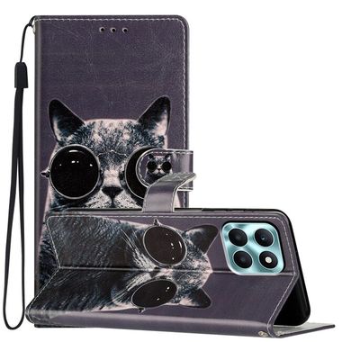 Peněženkové kožené pouzdro na Honor X6a - Sunglasses Cat