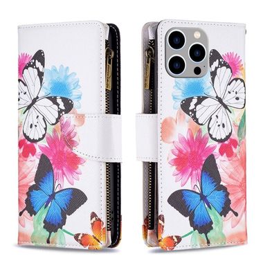 Peněženkové kožené pouzdro pro iPhone 15 Pro Max - Two Butterflies