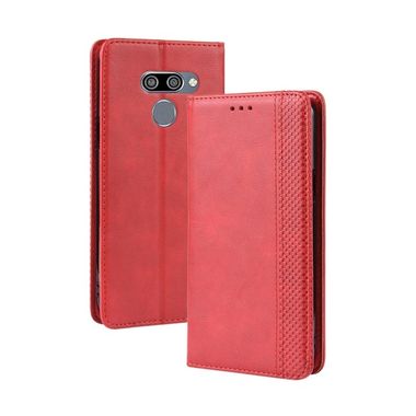 Peňeženkové kožené pouzdro na LG Q60 - Červená