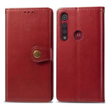 Peňeženkové kožené pouzdro na Motorola Moto G8 Play - Červená