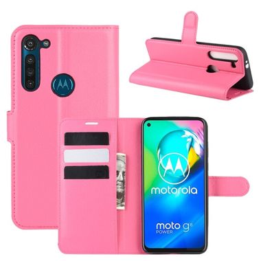 Peňaženkové kožené pouzdro LICHTI na Motorola Moto G8 Power -  Rose red