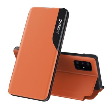 Peňeženkové kožené pouzdro na Samsung Galaxy A02s - Oranžová