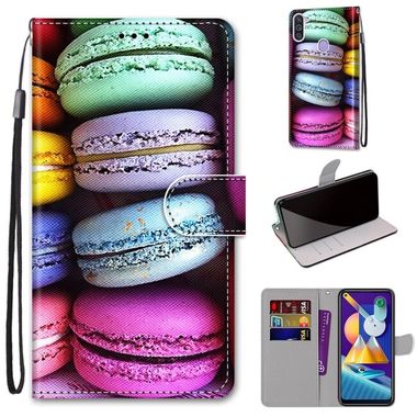 Peneženkové kožené pouzdro na Samsung Galaxy A11 / M11 - Colorful Layer Cake