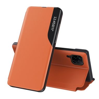 Peňeženkové kožené pouzdro na Samsung Galaxy A12 - Oranžová