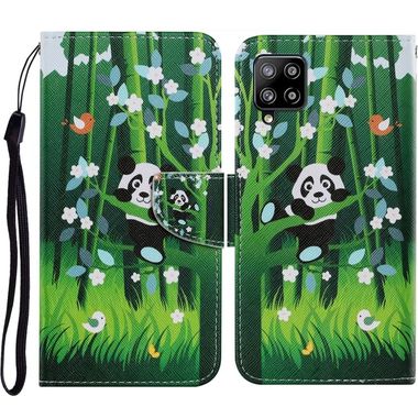 Peňeženkové kožené pouzdro na Samsung Galaxy A12 - Panda