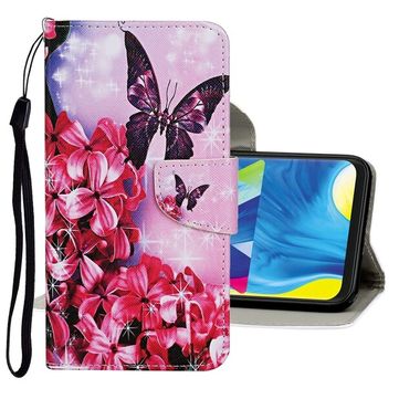 Peněženkové Kožené pouzdro pro Samsung Galaxy A20e - Purple Butterfly