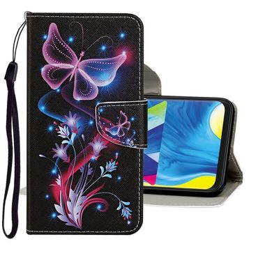 Peňeženkové kožené pouzdro na Samsung Galaxy A21s - Color Butterfly