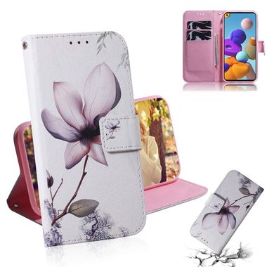 Peňeženkové kožené pouzdro na Samsung Galaxy A21s - Magnolia Flower
