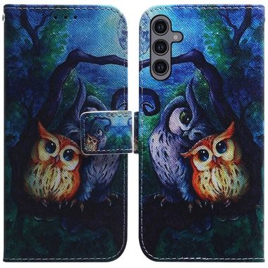 Peněženkové kožené pouzdro pro Samsung Galaxy A24 - Oil Painting Owl