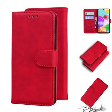 Peněženkové kožené pouzdro pro Samsung Galaxy A41 - Červená