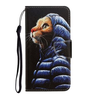 Peněženkové kožené pouzdro pro Samsung Galaxy A41 - Down Jacket Cat