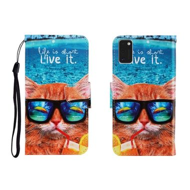 Peněženkové kožené pouzdro pro Samsung Galaxy A41 - Underwater Cat
