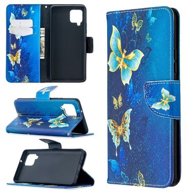 Peňeženkové kožené pouzdro na Samsung Galaxy A42 5G - Blue Butterfly