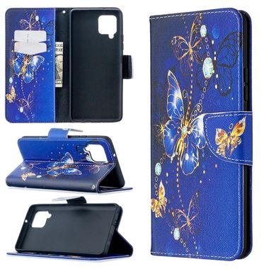 Peňeženkové kožené pouzdro na Samsung Galaxy A42 5G - Purple Butterfly